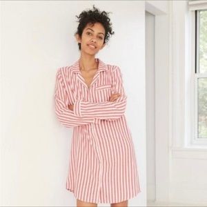 Stars Above Long Sleeve Striped Flannel Nightgown